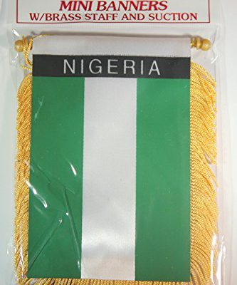 Nigeria Flag Rear View Mirror Mini Banner 4"x 5.5"