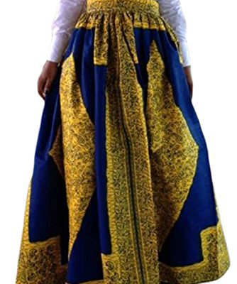 Dearlovers Women African Floral Print Casual A Line Maxi Skirt